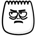  Unimpressed face emoji with half-closed eyes and a slight frown, expressing annoyance or disdain