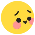 Wide-eyed face emoji with red cheeks, expressing surprise, embarrassment, or shyness