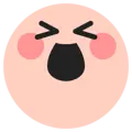 Smiling face emoji with closed eyes and rosy cheeks, expressing pure happiness and joy