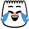 Face emoji with eyes closed and mouth wide open in laughter, expressing amusement or hilarity