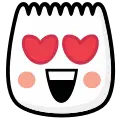 Smiling face emoji with heart-shaped eyes, expressing love or adoration