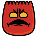Red-faced angry emoji with furrowed brows and clenched teeth, expressing intense rage or fury