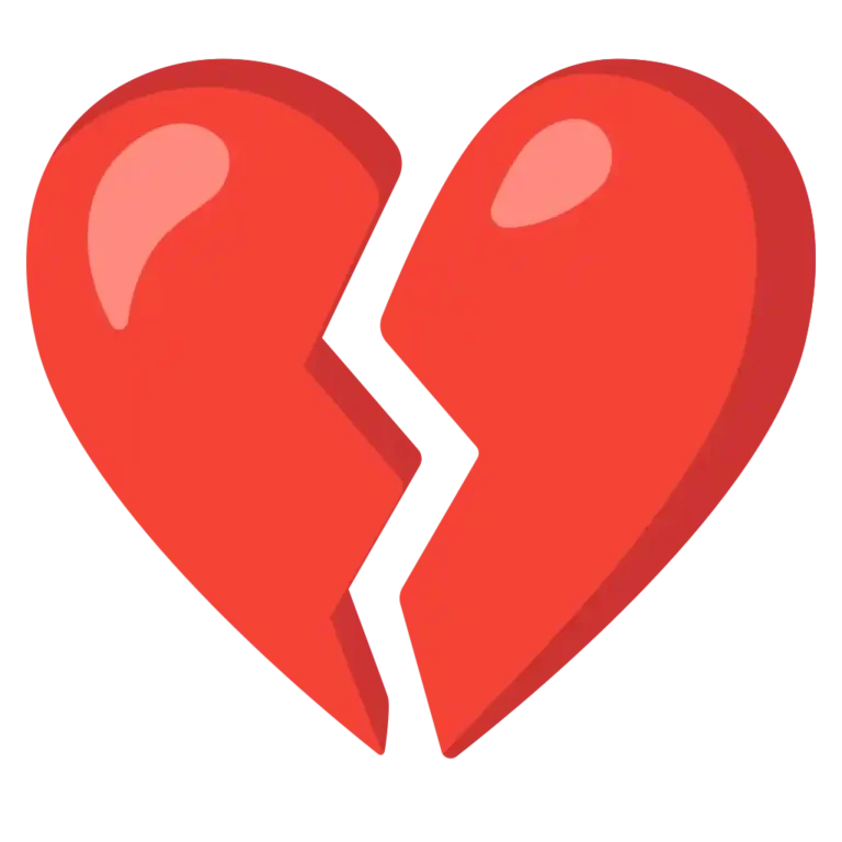 Break Heart Emoji symbolizing heartbreak, sadness, emotional pain, lost love, and deep feelings of sorrow