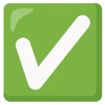 Check Mark Emoji symbolizing confirmation, success, completion, positivity, and a sense of accomplishment.