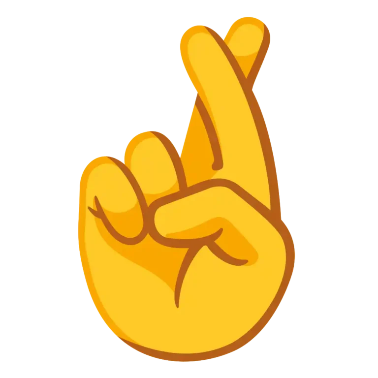 Crossed Fingers Emoji symbolizing hope, good luck, positivity, and wishing for the best in any situation.