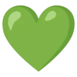 Green Heart Emoji symbolizing harmony, health, growth, nature, and caring or supportive emotions.