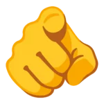 Point emoji showing a hand with the index finger extended to the side — often used to direct attention, highlight something, or emphasize a message.