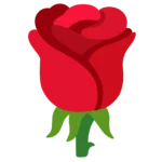 Rose Emoji symbolizing love, romance, beauty, passion, and heartfelt emotions in digital conversations.