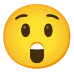 Shock emoji showing a wide-eyed, open-mouthed face with hands on cheeks — expressing surprise, disbelief, fear, or dramatic reactions.
