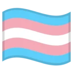 Transgender Flag Emoji with blue, pink, and white stripes, symbolizing pride, identity, inclusivity, and transgender rights.