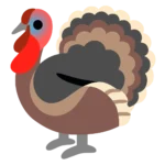 "Turkey emoji representing Thanksgiving vibes, festive meals, and warm, family-centered celebrations"