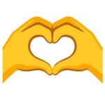 Heart hands emoji showing two hands forming a heart shape, symbolizing love, gratitude, connection, and appreciation in a sweet and expressive way.