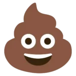 Poo Emoji with a smiling face, representing humor, silliness, playful disgust, or lighthearted fun.