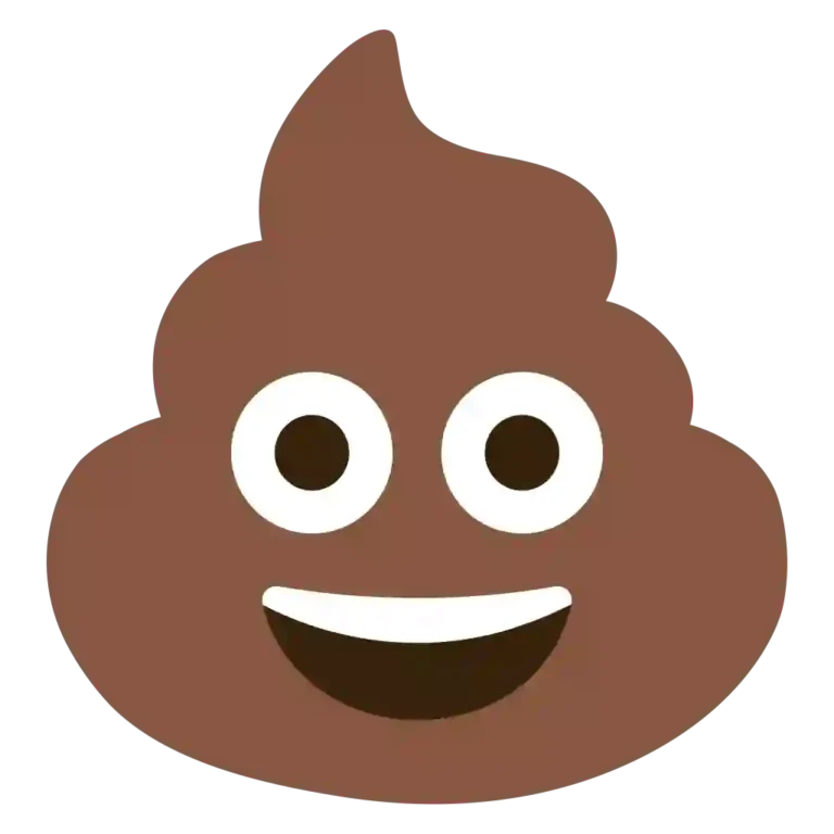 Poo Emoji with a smiling face, representing humor, silliness, playful disgust, or lighthearted fun.