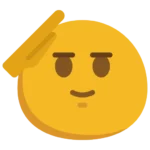 Saluting Face emoji 🫡 – a yellow face with a raised right hand in a formal salute, representing respect, honor, or playful acknowledgment