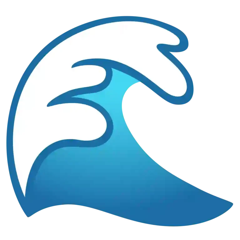 Water Wave Emoji representing the ocean, calmness, nature, freedom, and refreshing or relaxing vibes.