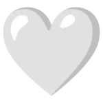 White Heart Emoji symbolizing pure love, peace, innocence, and heartfelt emotions or caring gestures.