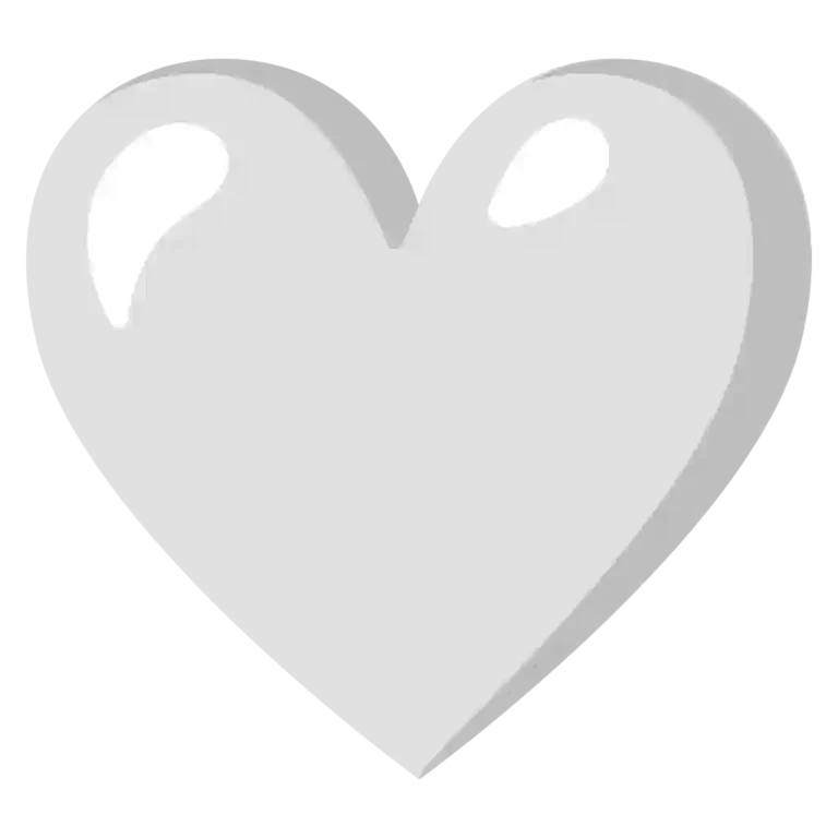 White Heart Emoji symbolizing pure love, peace, innocence, and heartfelt emotions or caring gestures.
