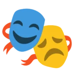 Performing Arts Emoji 🎠featuring theater masks symbolizing drama, creativity, acting, and stage performances.