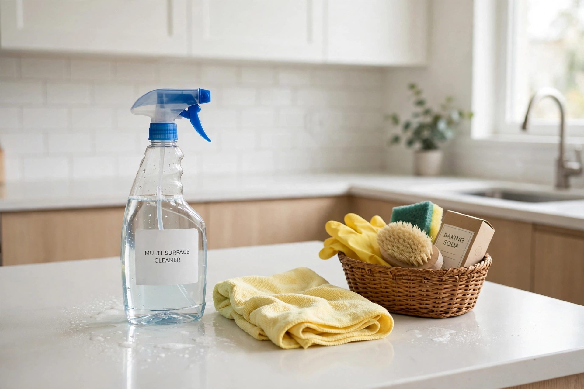 weekly cleaning schedule kitchen refresh with cleaning supplies