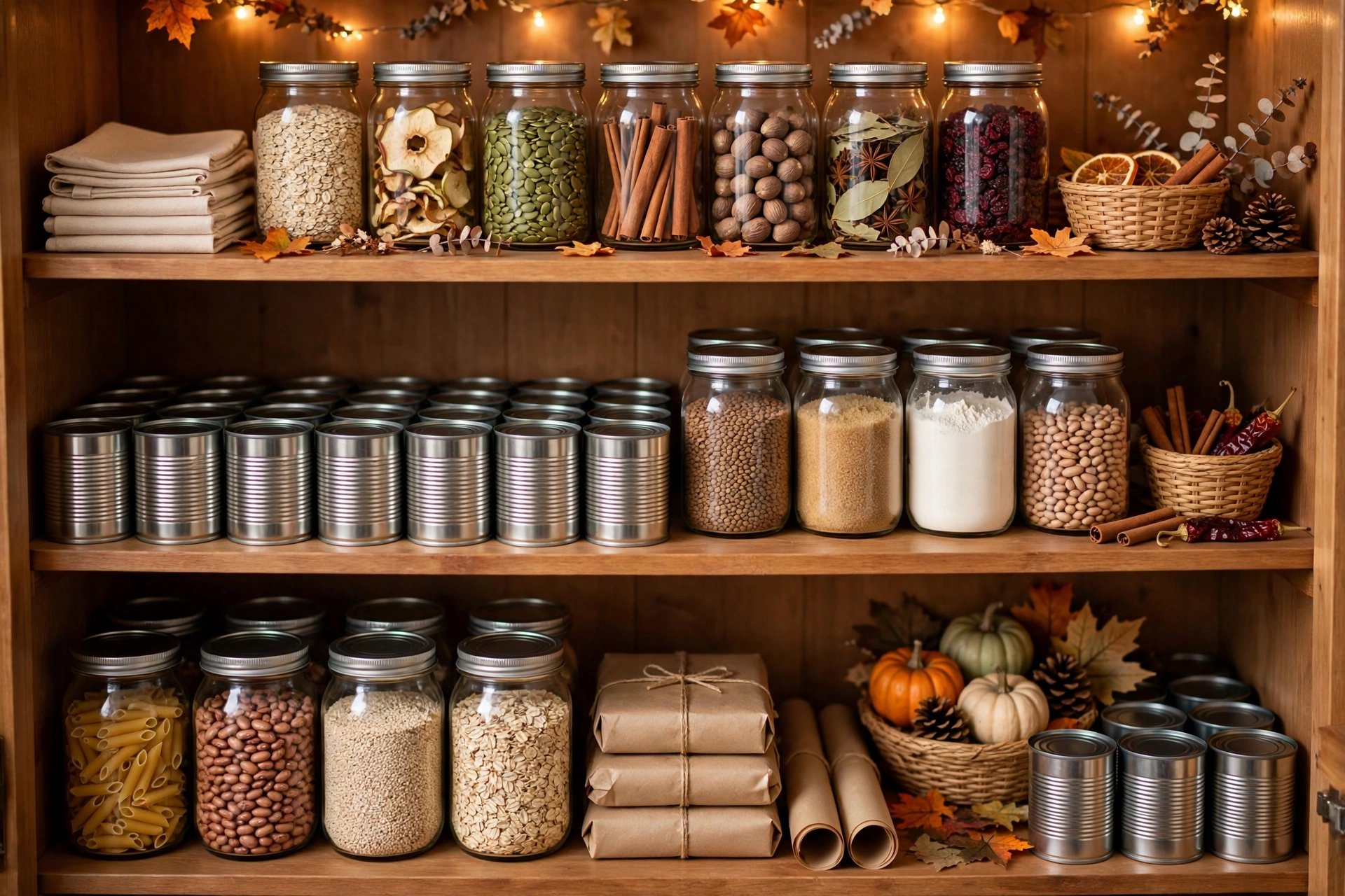 fall budget organization ideas pantry stock-up shelves