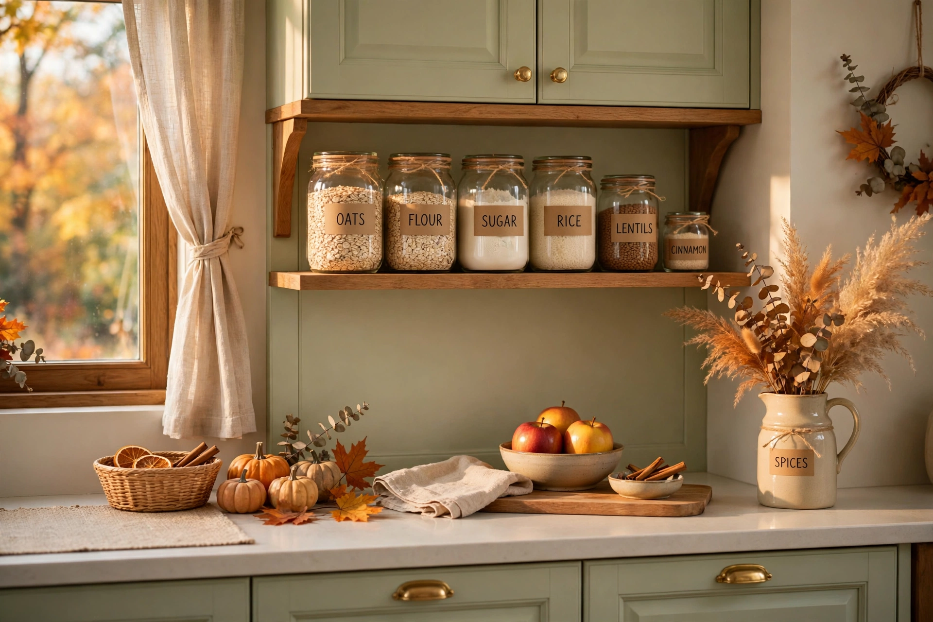 fall cleaning schedule ideas kitchen reset with labeled jars
